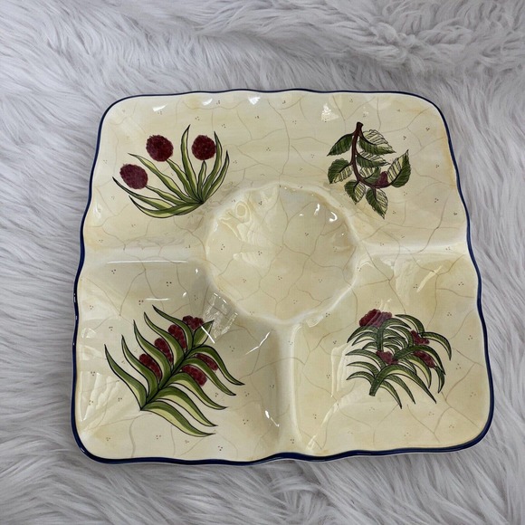 Laurie Gates Divided‎ Plate Serving Dish/Plate GatesWare 17 Chips/Dip Platter - Picture 1 of 10